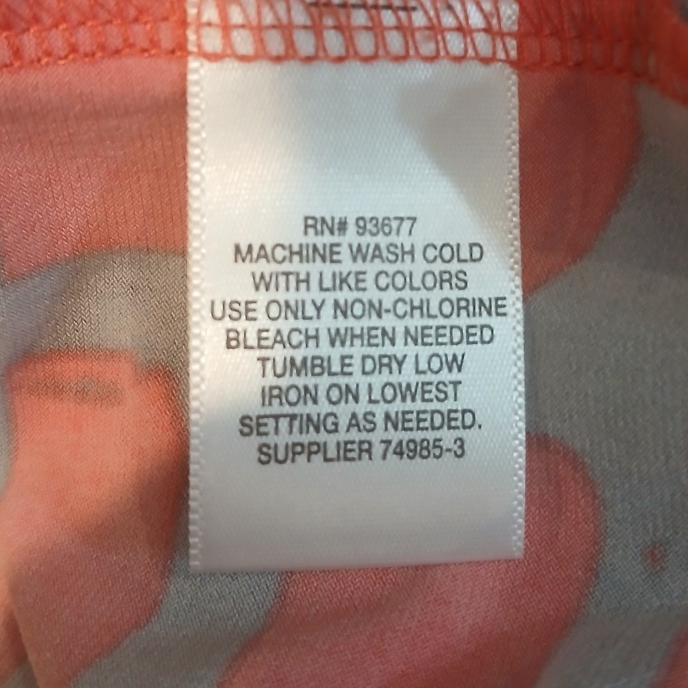 Liz Claiborne 3x Woman Dress Coral White Geometric Print 3/4 Sleeve Midi Stretch - Picture 10 of 12